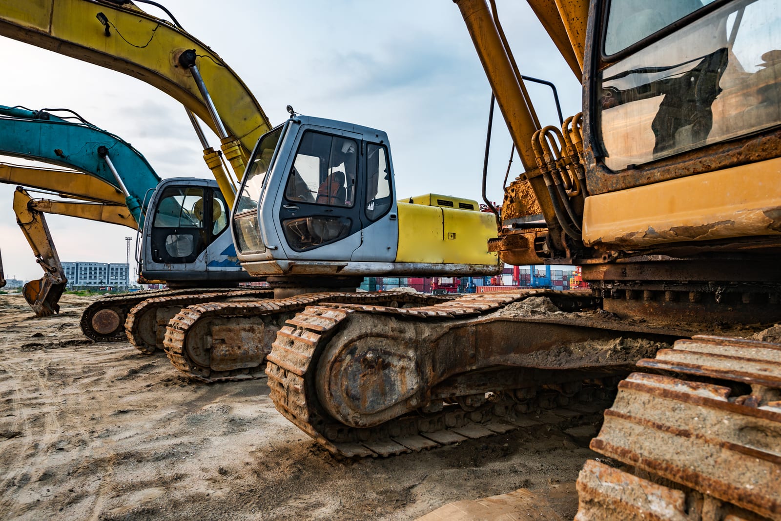 Excavator on a construction site